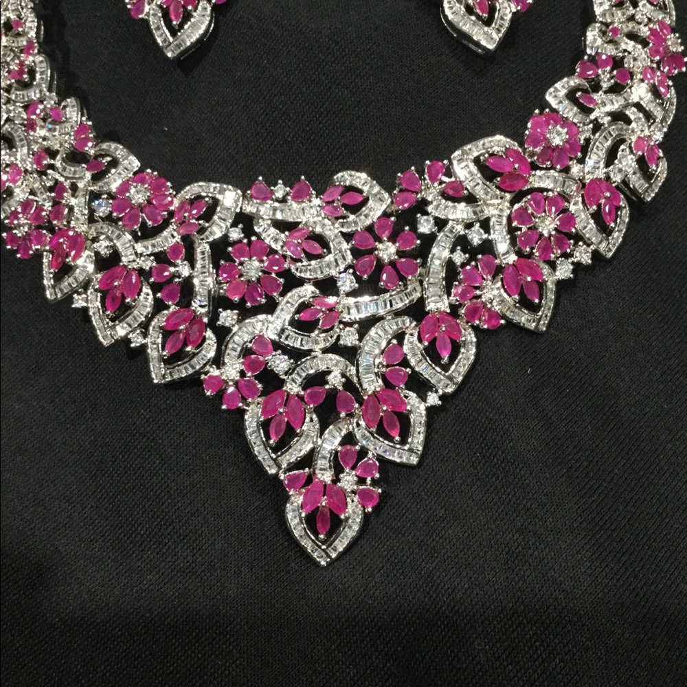 Indian Pakistani wedding necklace earrings saree - Picture 5 of 10